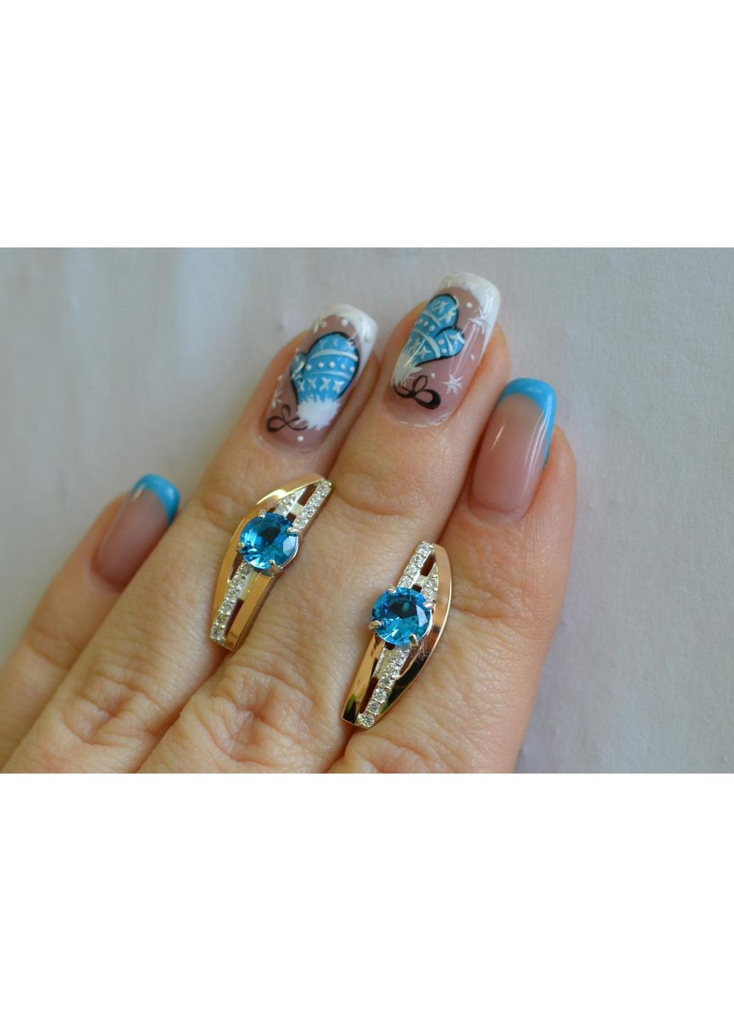 Серебряные серьги с золотыми вставками Silver Style (366814054)