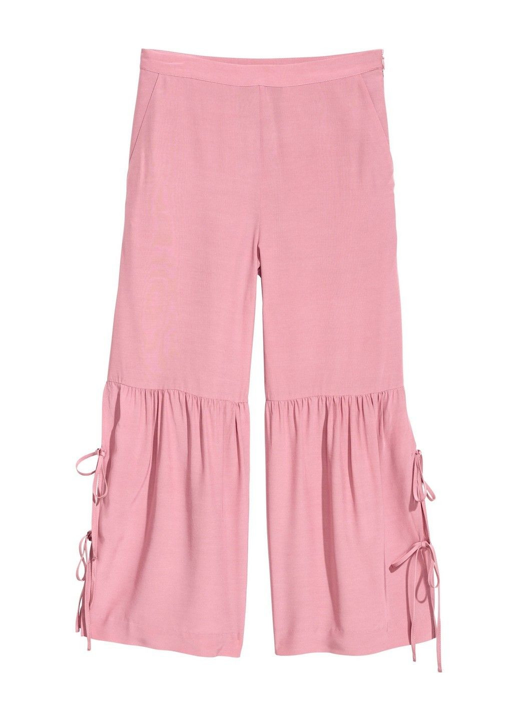 Розовые кэжуал летние брюки H&M