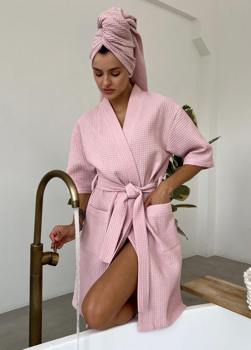 Полотенце для рук и лица вафельное 50×90 см Vishnya светло-розовый