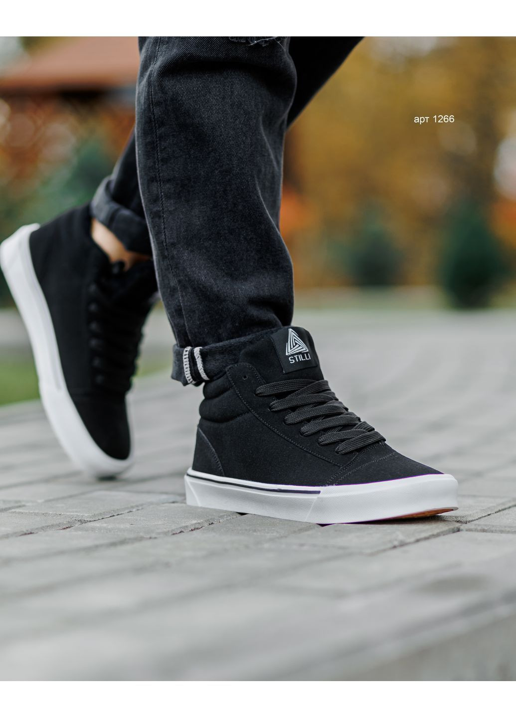 Черные зимние кеды winter city black white Stilli