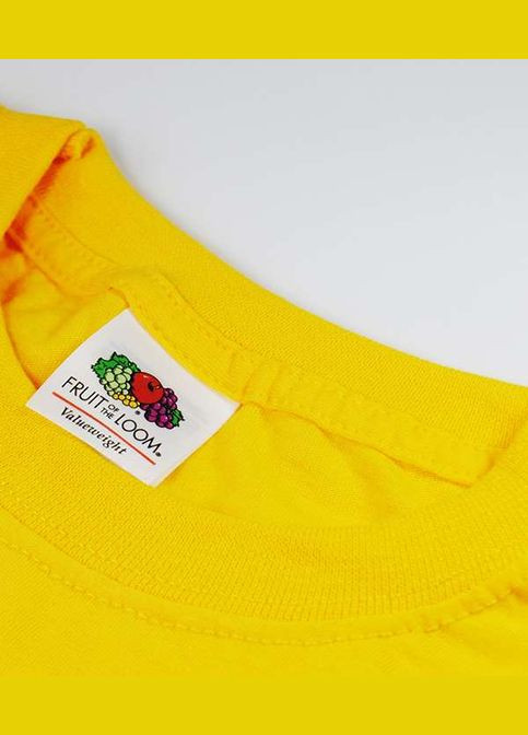 Желтая футболка мужская original t желтый (061082034s) с коротким рукавом Fruit of the Loom