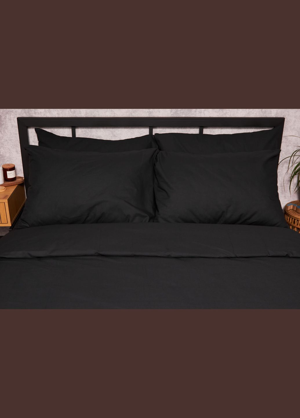 Комплект постельного белья Бязь Gold Люкс двуспальный 175х210 наволочки 2х40х60 (MS-820002980) Moon&Star Black (288044027)