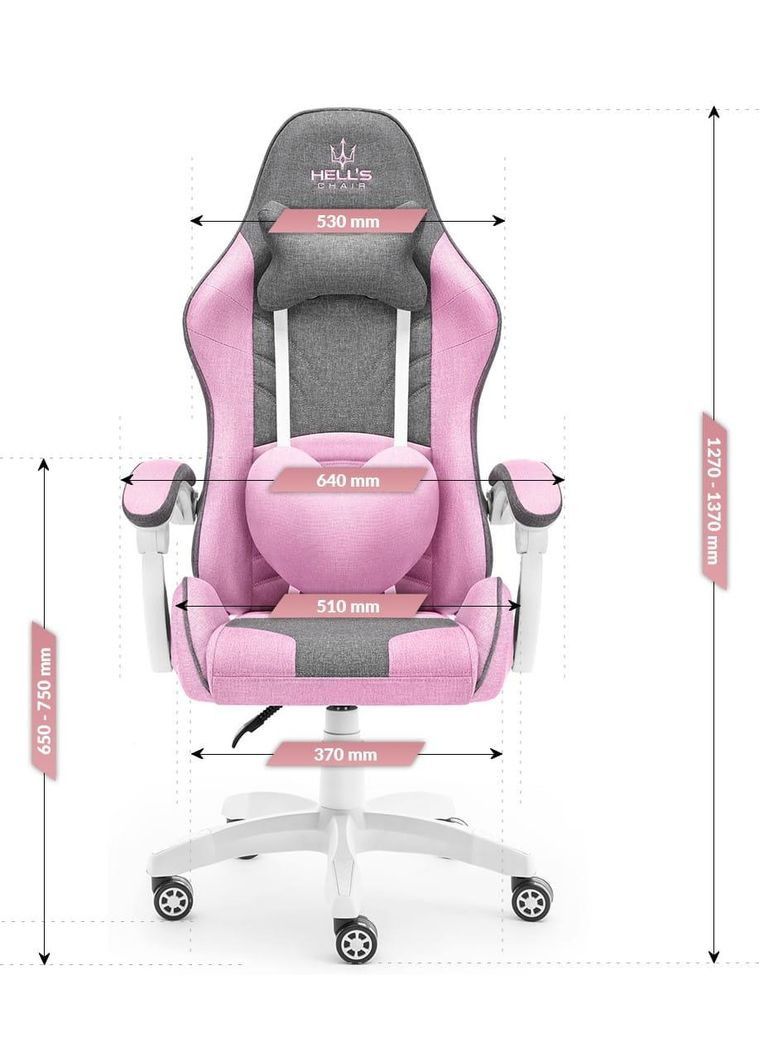 Комп'ютерне крісло Rainbow Pink-Gray тканина No Brand (347311667)