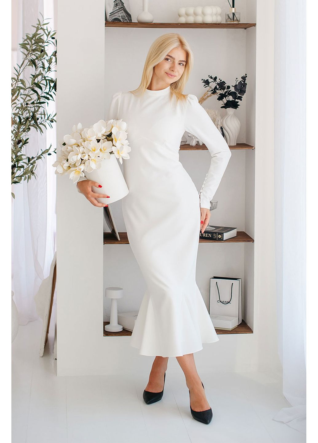 Айворі жіноча сукня serenité Lana Bryk однотонна