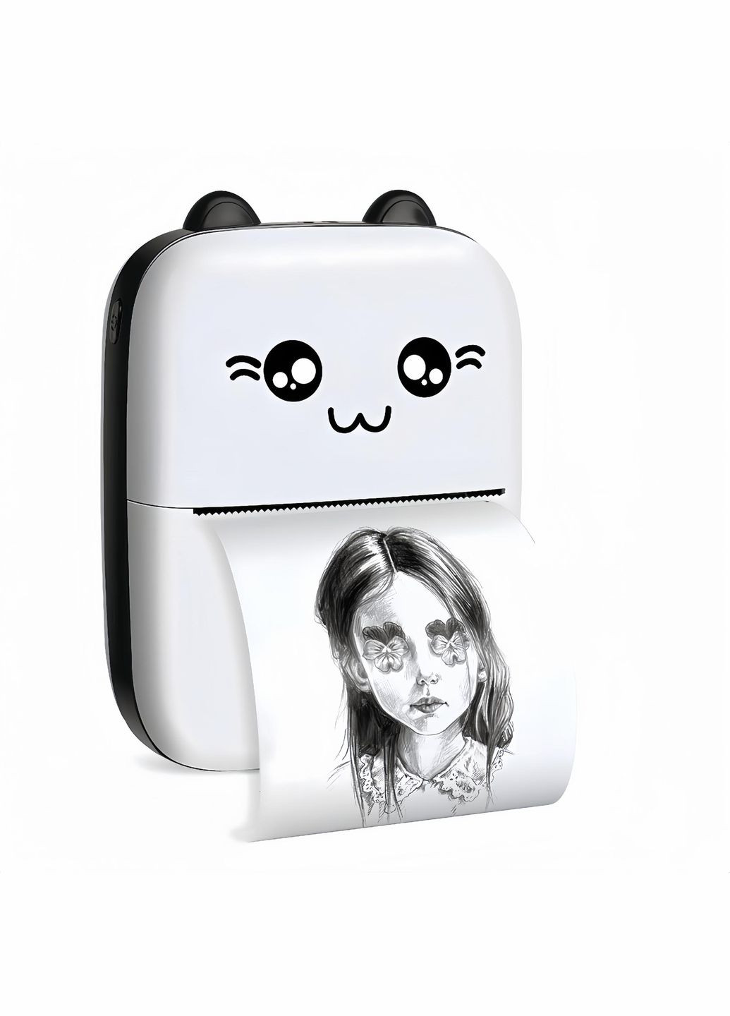 Дитячий міні принтер з набором паперу 2 шт Білий з чорним No Brand (299153194)