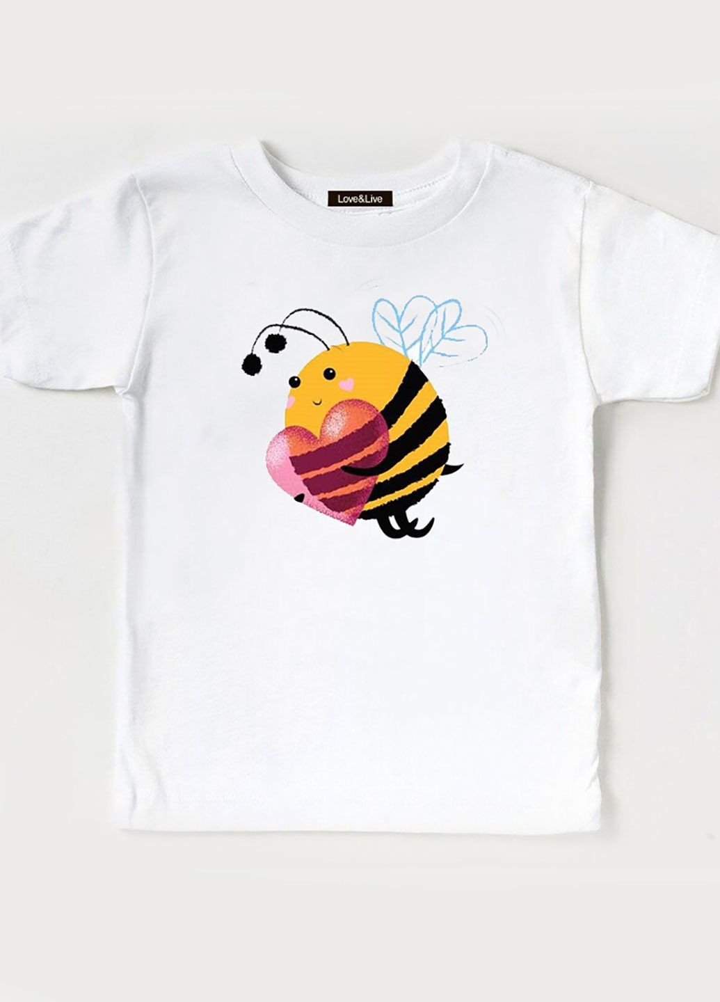 Біла демісезонна футболка дитяча біла для дівчинки busy bees Love&Live