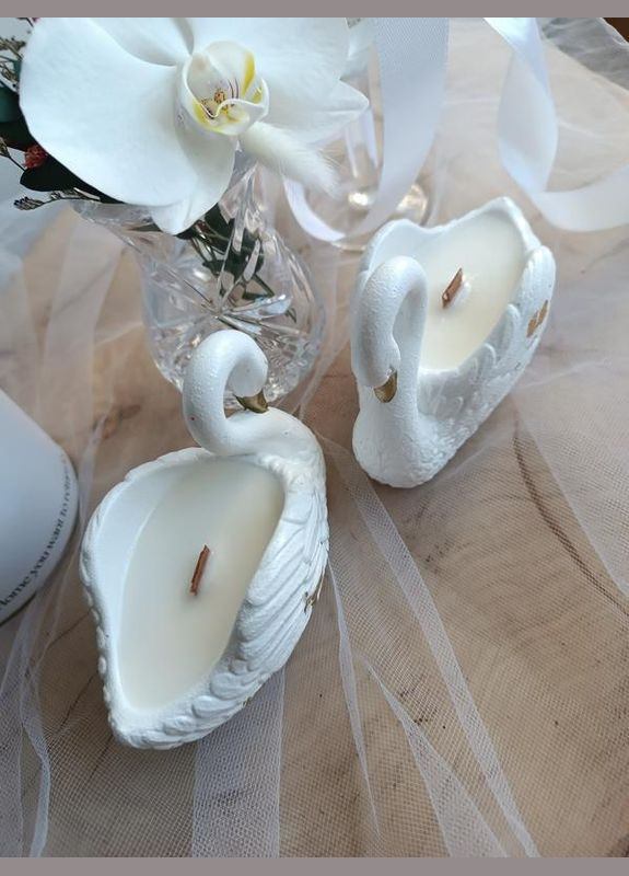 Ароматическая свеча лебедь в гипсовом кашпо ручной работы Hand Made (316655337)