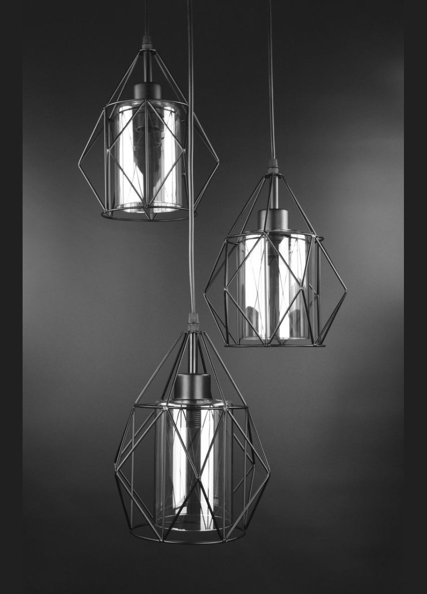 Люстра підвісна LOFT на 3 лампочки 26191 Чорний 40-110х35х35 см. Sunnysky (364754028)