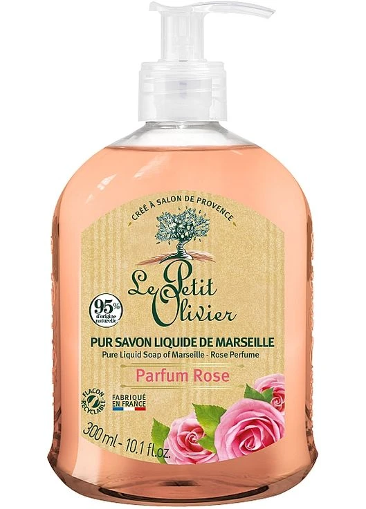 Мило рідке з ароматом троянди Pure liquid traditional Marseille soap-Rose 300ml (22713-31024321) Le Petit Olivier (381341230)