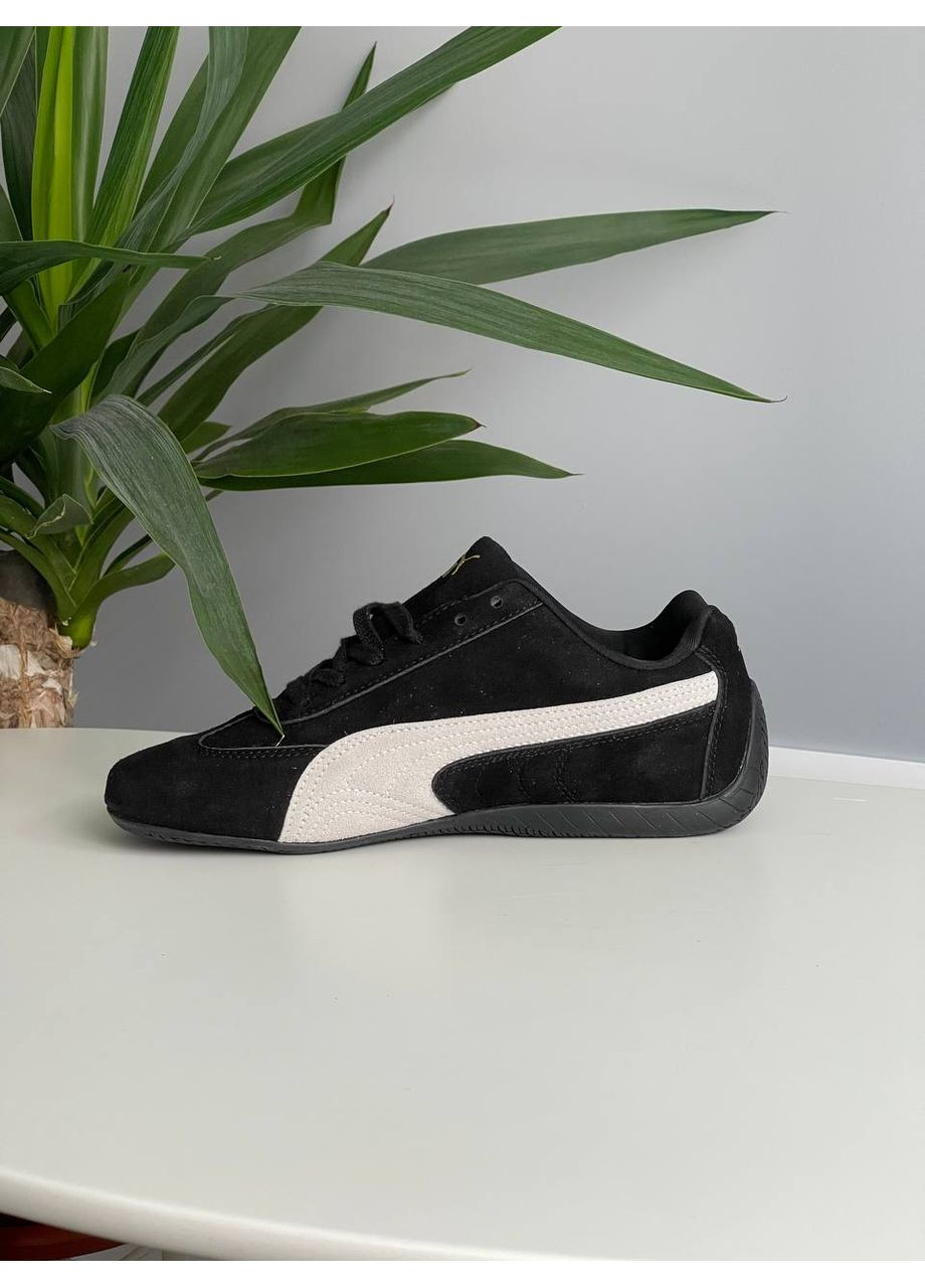 Кроссовки женские и мужские Puma Speedcat Black White | Пума Спидкат черные No Brand чёрные демисезоны (361244400)