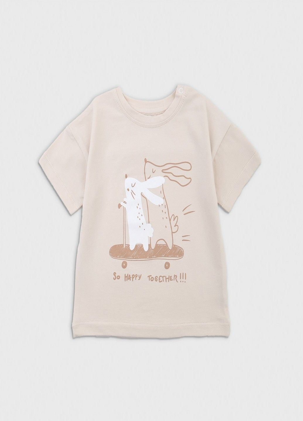Бежева футболка дитяча Фламинго Текстиль