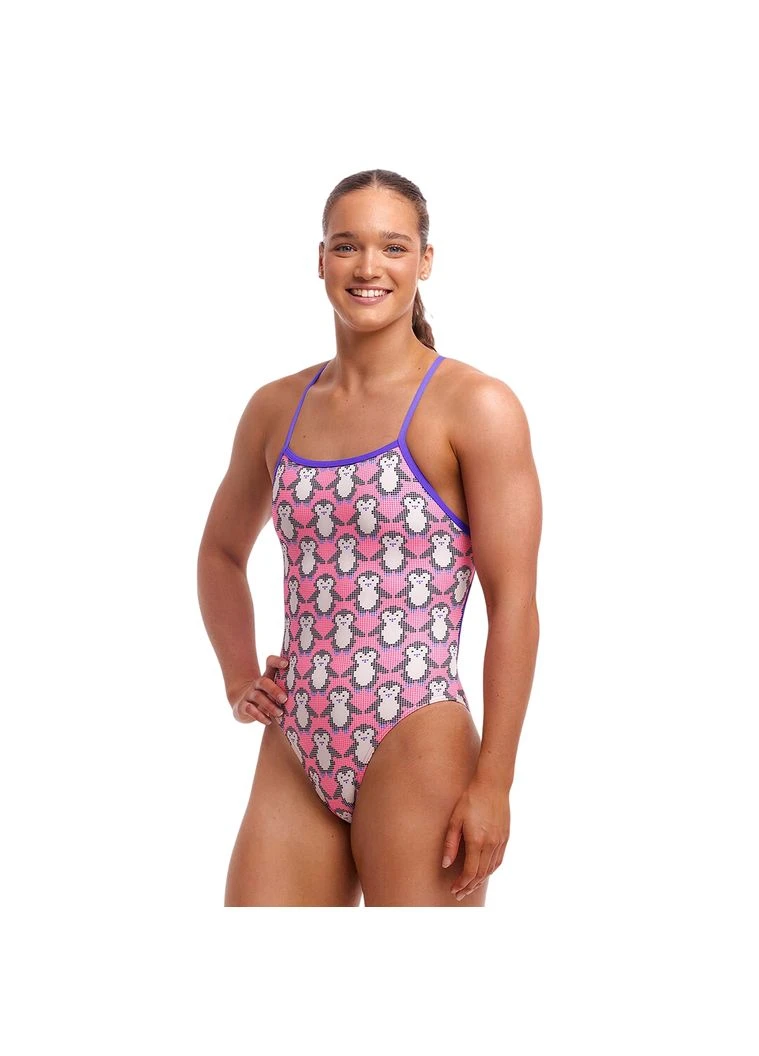 Рожевий літній жіночий купальник funkita ladies tie me tight one piece pixi pengi (fks036l71933) розмір Funky Trunks & Funkita