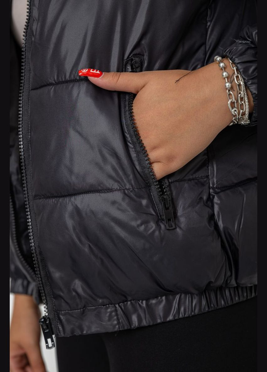 Чорна демісезонна куртка жіноча демісезонна Ager 244R007-5