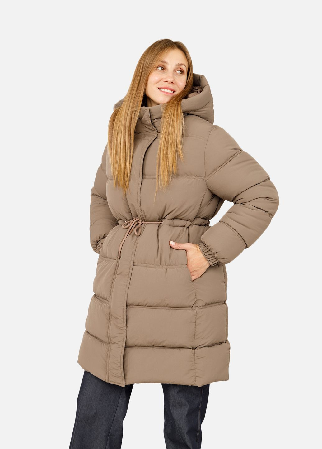 Коричнева зимня жіноча куртка колір коричневий цб-00259692 Yuki