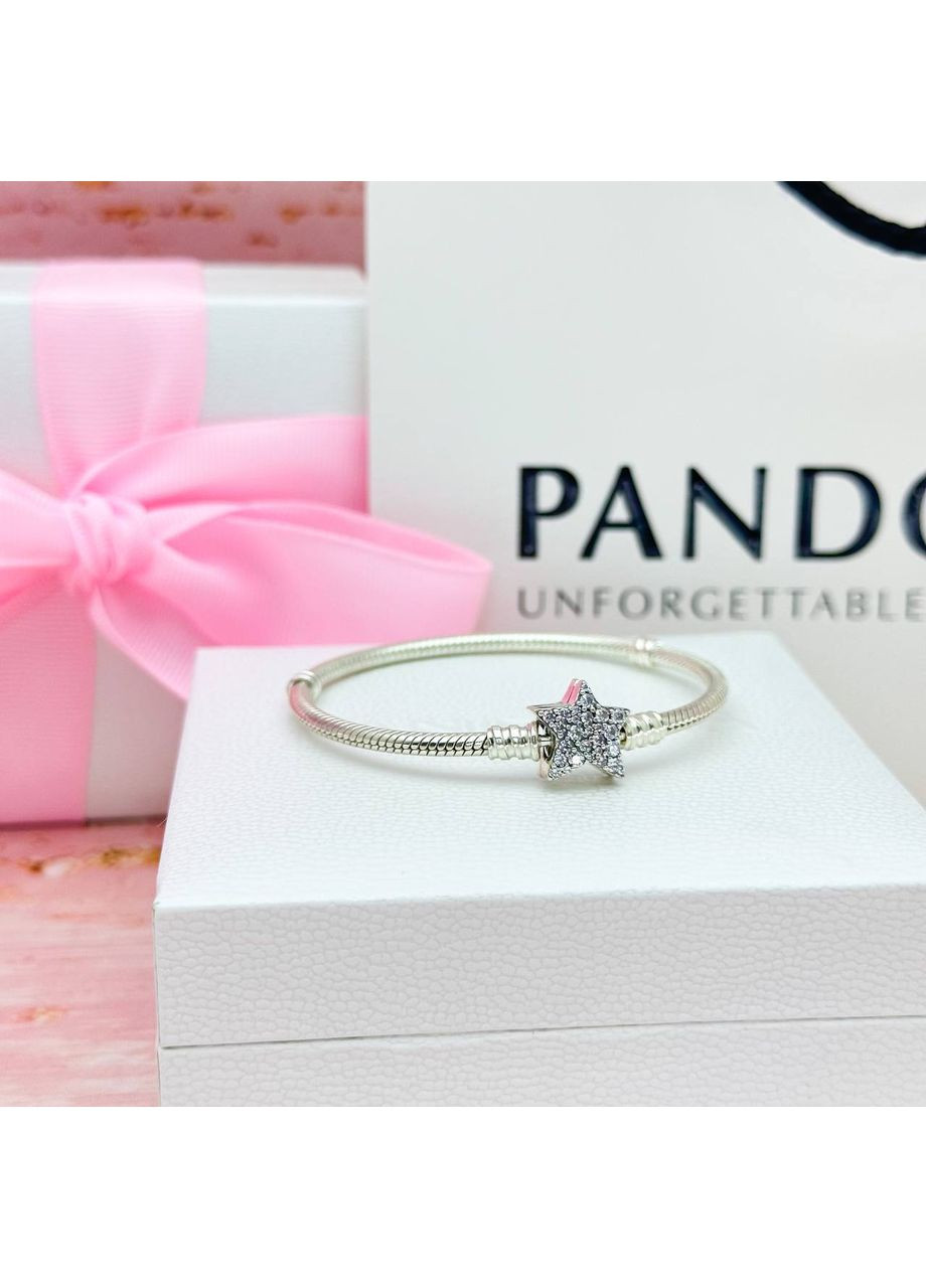 Срібний Браслет Пандора з асиметричною застібкою-зіркою 599639C01 Kabluchka (355347419)