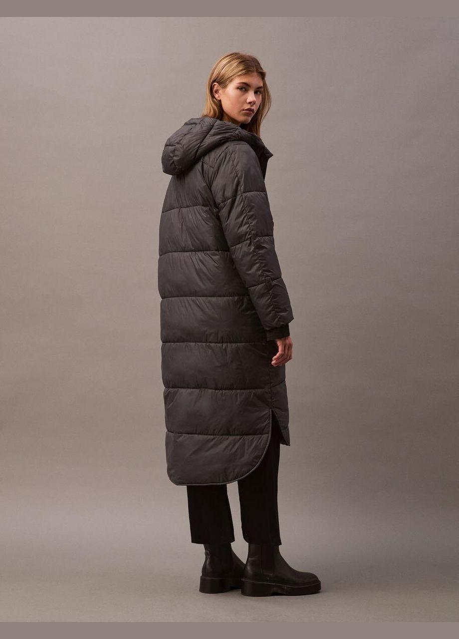 Сіра зимня куртка зимова довга жіноча сіра Calvin Klein