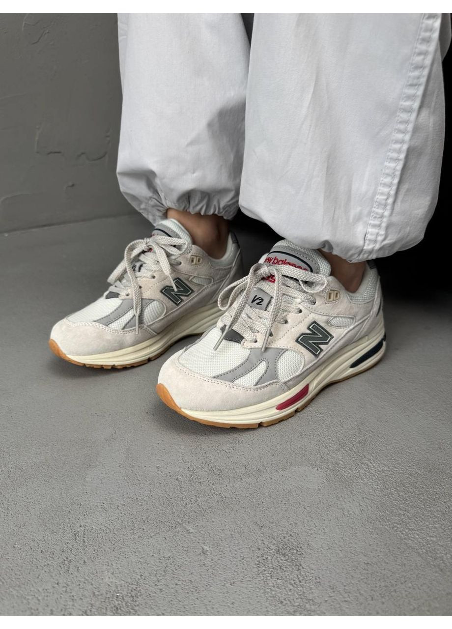 Серые демисезонные кроссовки мужские new balance 991 beige grey нью беланс 991 No Brand