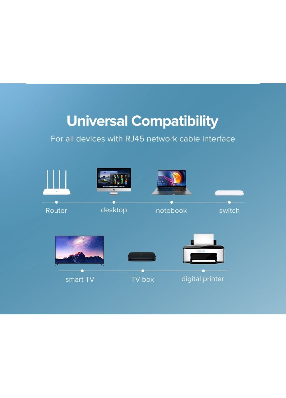 Кабель Cat 6 U/UTP Lan Cable 3m (Black)(UGR-20161) (UGR-20161) Ugreen NW102 (369609606)