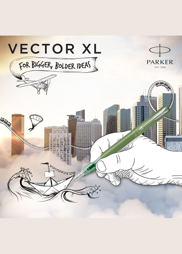 Пір'яна ручка VECTOR 17 XL Metallic Green CT FP M 06 312 Parker (317307854)
