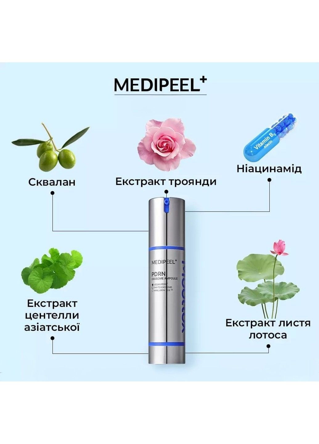 Medi-Peel Сыворотка для восстановления эластичности кожи Mooltox pdrn Exosome Ampoule 50 мл — Крем, Южная Корея (368395261)