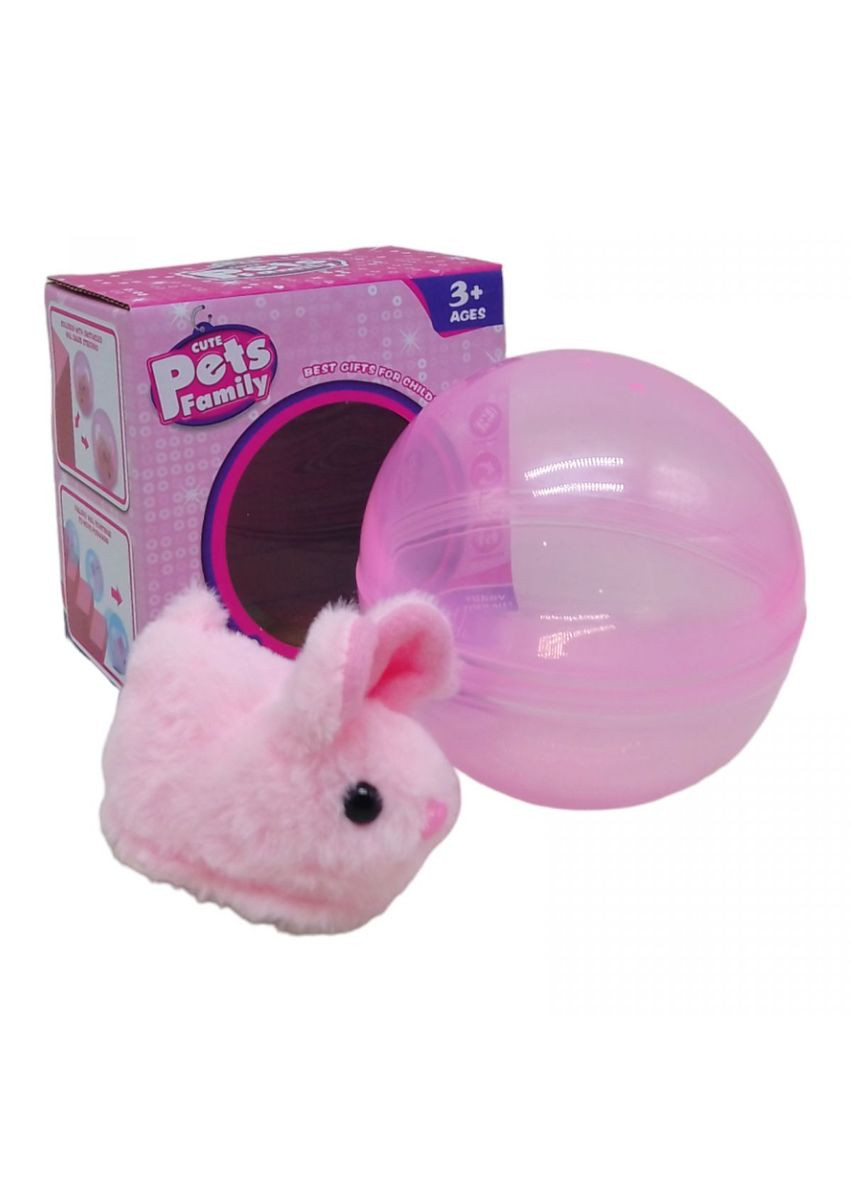 Животное интерактивное в шаре "Pets Family: Кролик" (розовый) MIC (292303707)