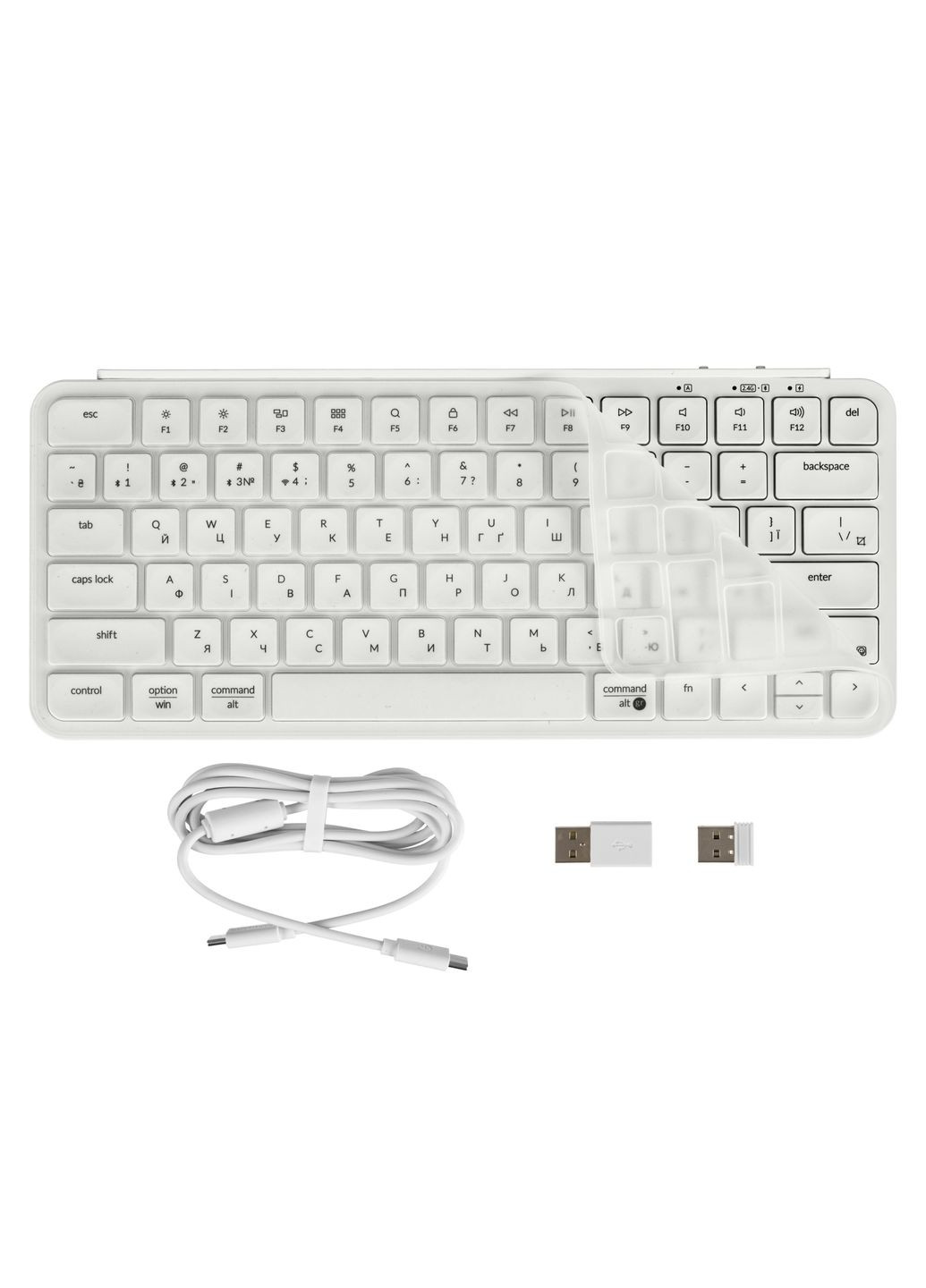 Клавиатура мембрана B1 Pro, USB/WL/BT, ivory white Keychron (367854280)