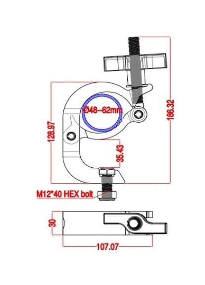 Струбцина для світлового обладнання 260B130ZY-SM12N EMS (326743492)