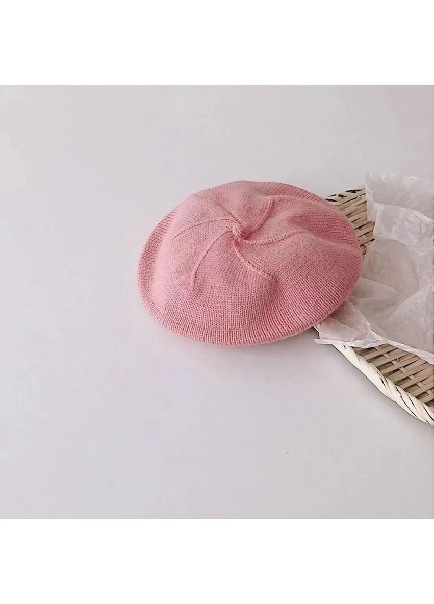 Модная детская вязаная шапочка-берет с цветком, 0-3 года 46-52 см No Brand (348432414)