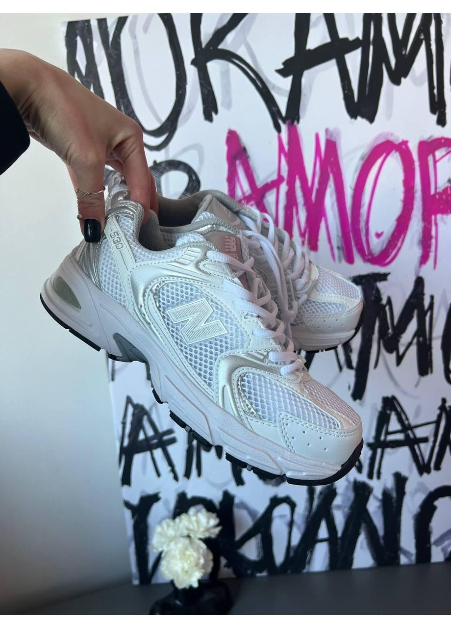 Комбіновані Осінні кросівки чоловічі new balance 530 lux silver нью беланс 530 No Brand