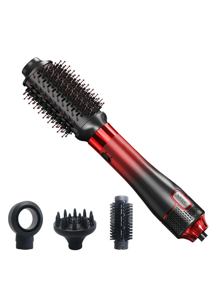 Фен-щетка стайлер 4 в 1 V-484 4 насадки красный VGR (325875926)