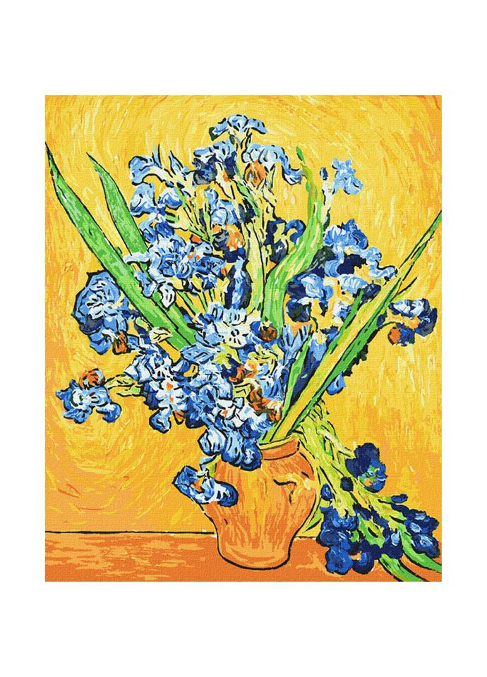 Картина по номерам "Ирисы в вазе" Ван Гог KHO2013 40х50 см Ідейка (300174847)