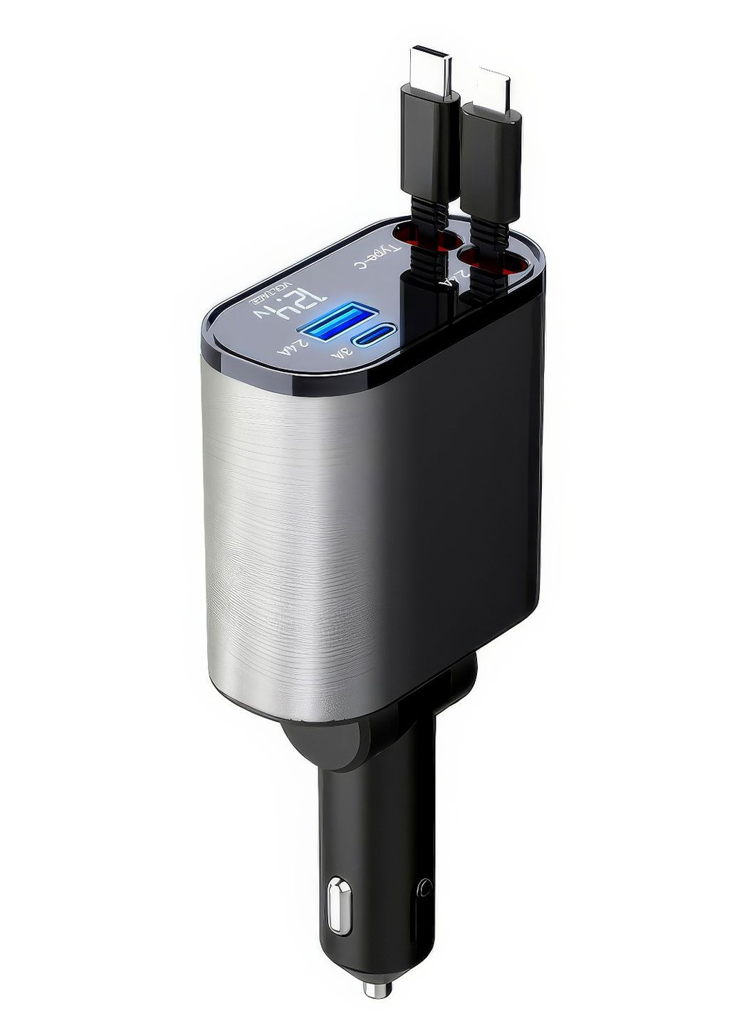 Автомобільний зарядний пристрій 60 Вт 4 в 1 з надшвидкою зарядкою Type-C + Lightning CC13-TL Black UFT (316634770)