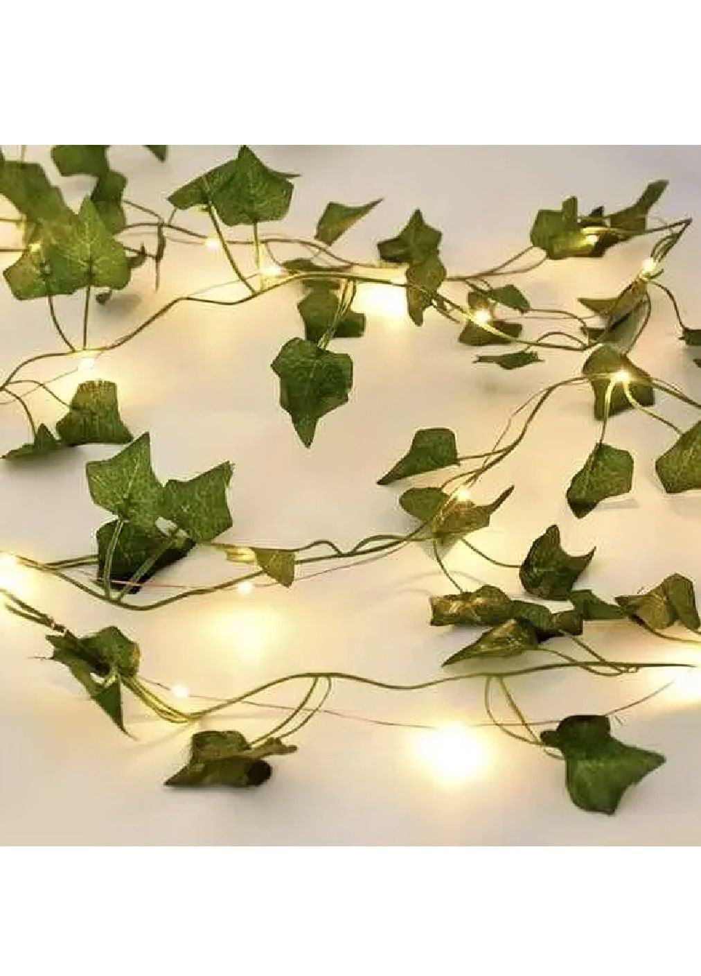 Искусственный плющ лоза гирлянда гибкая с подсветкой светодиодная на батарейках 25,2 м 960 листьев (478744-Prob) Unbranded (311280165)