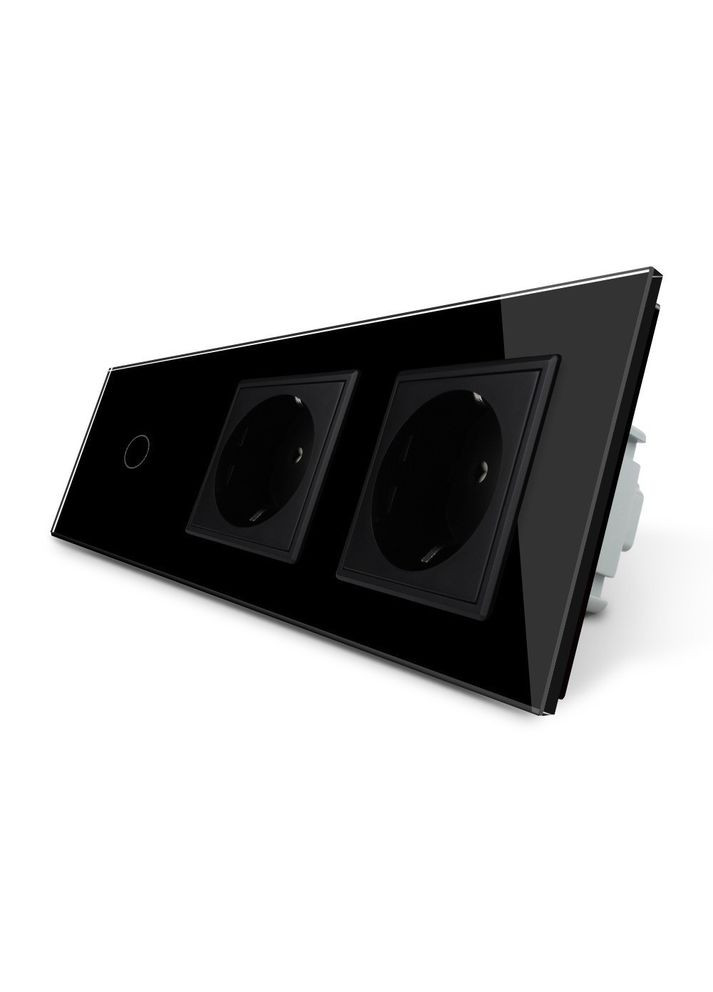 Умный сенсорный проходной/перекрестный выключатель 1 сенсор 2 розетки стекло (VL-C701SZ/C7C2EU-12) Livolo (371777227)