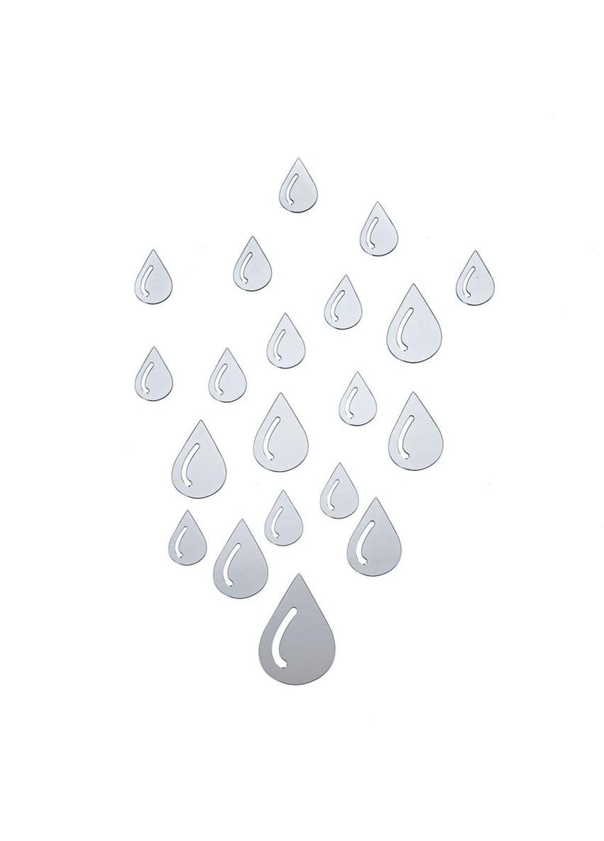 Дзеркальний декор акриловий самоклеючий Краплі срібло,20шт love-shopping Sticker Wall (354655464)