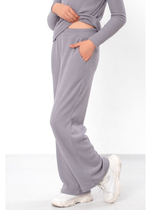 Серый демисезонный ангоровый подростковый костюм для девочки (штаны и кофта) (p-18278) Носи своє