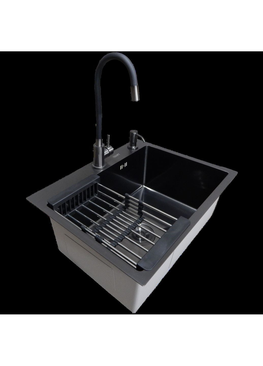 Комплект кухонной мойки NANO BLACK PVD HS60*45 (3.0/1.0 мм) декор Kraft (365264921)