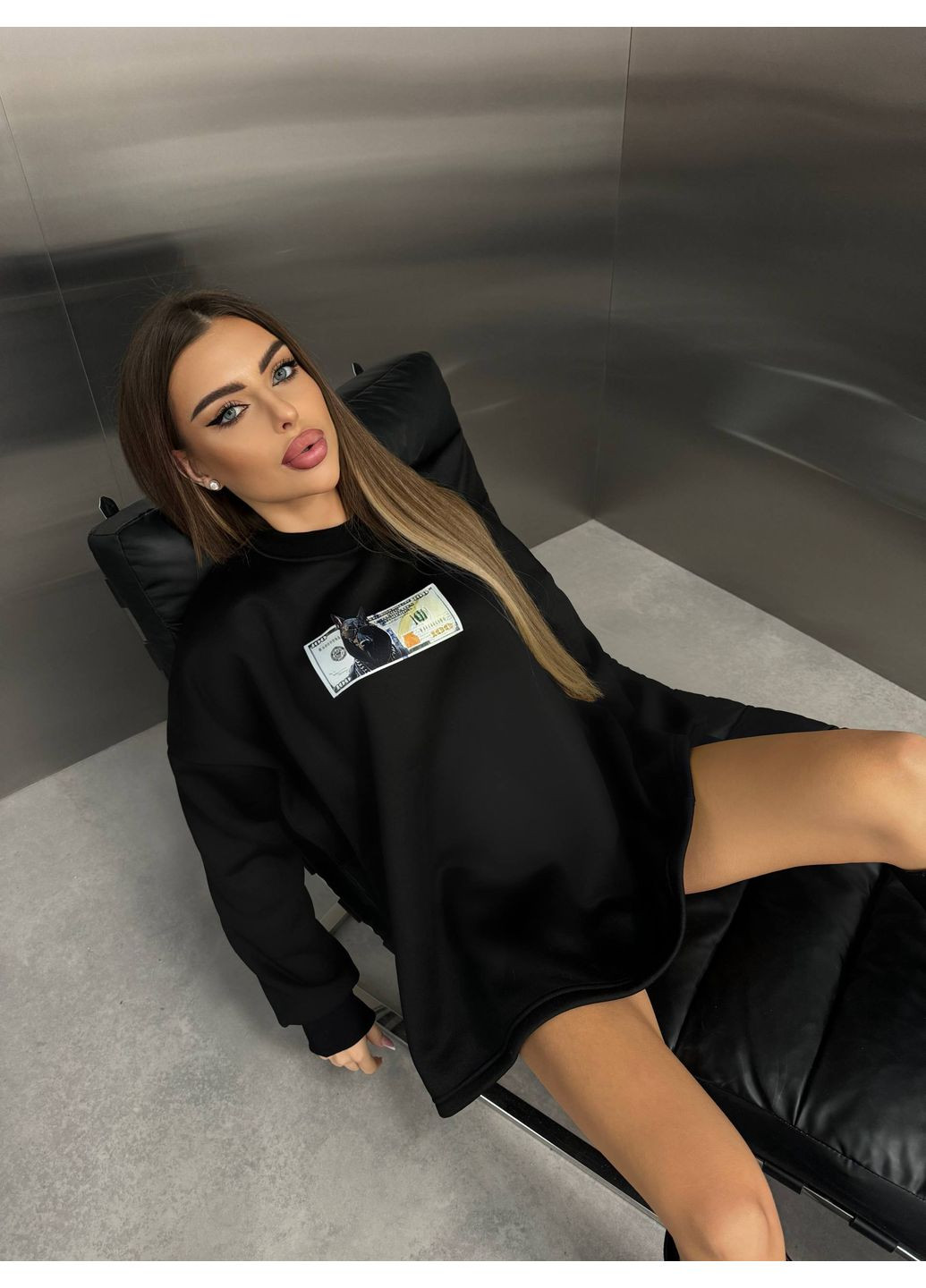 Лонгслів із трьохнитки на флісі — ЗАМІР В ОПИСІ Vione (370285618)