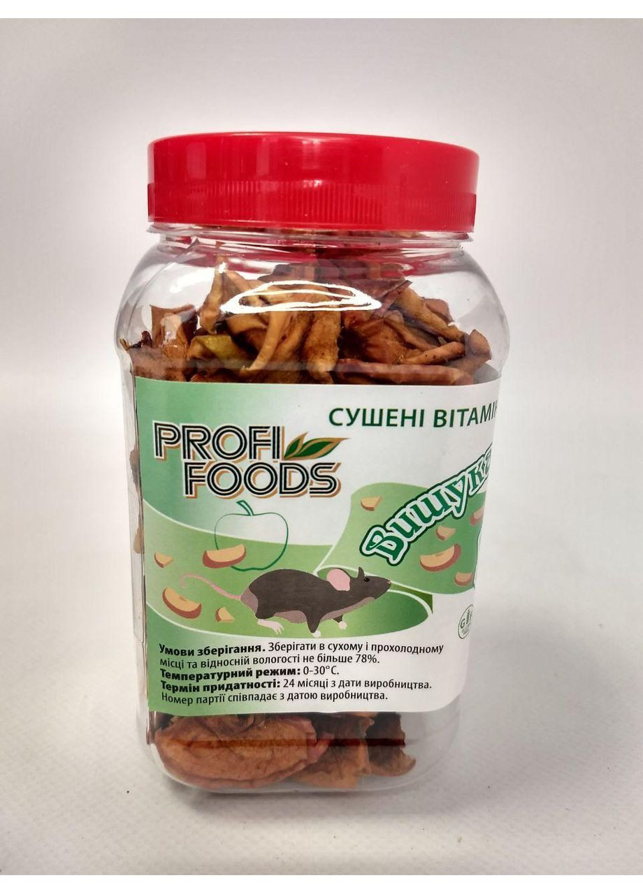 Без зерновых кормов для грызунов ТМ ProfiFoods. Деликатес витаминный, изысканный вкус яблок. Объем 650 мл. No Brand (320950415)