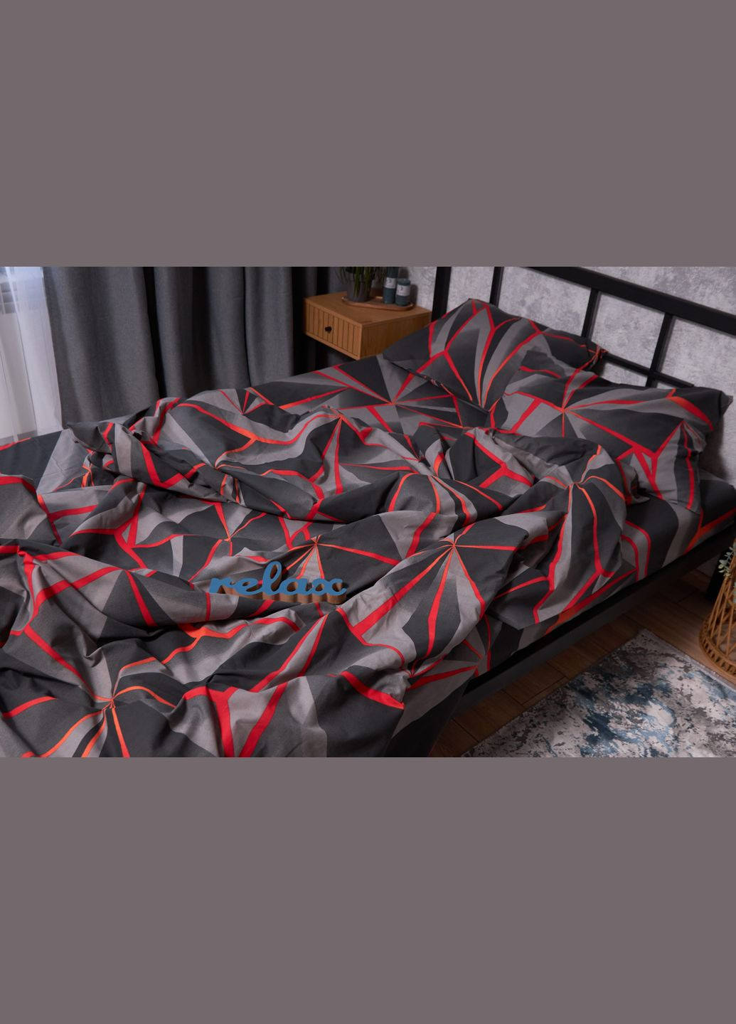 Комплект постільної білизни Бязь Gold Люкс «» King Size 220x240 наволочки 2х40х60 (MS-820002228) Moon&Star Geometry (286762575)