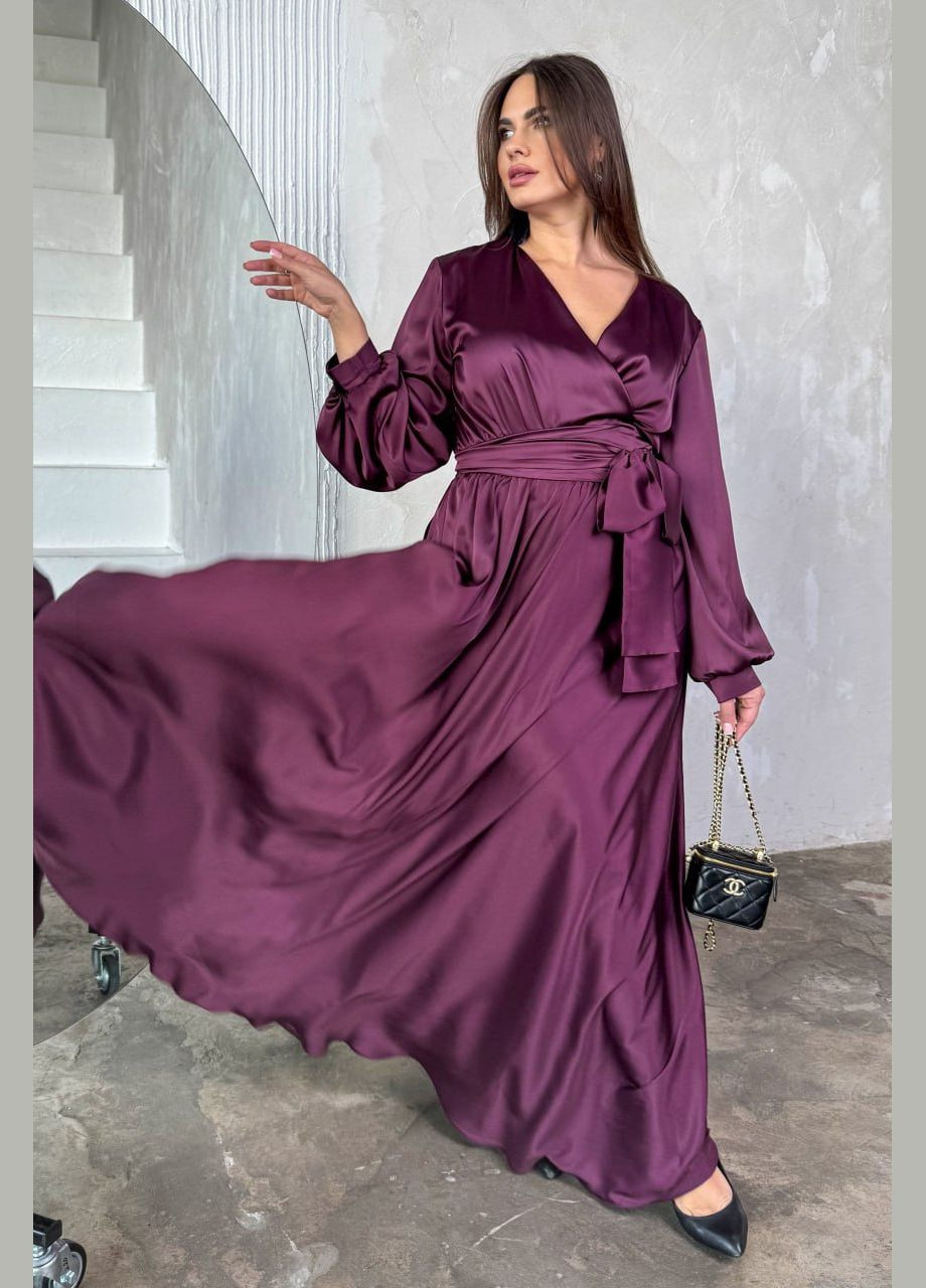 Бордовое праздничный, вечернее платье цвета марсала из шелка Jadone Fashion однотонное