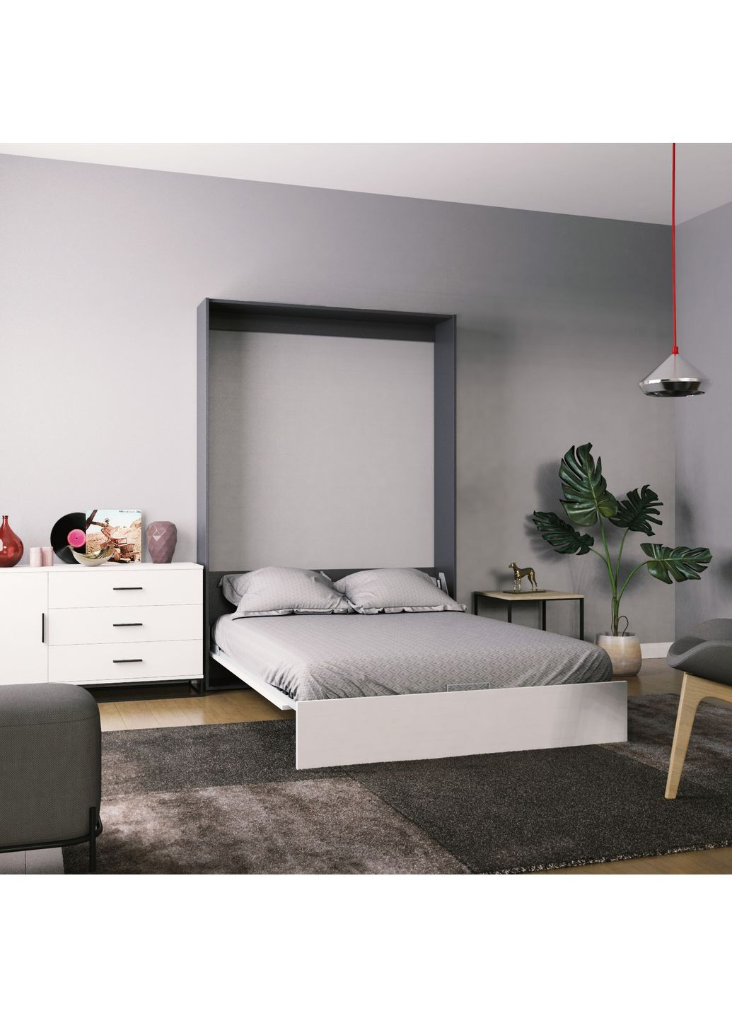 Ліжко-трансформер Mitra 1,6 1708х2154х2120 К - Антрацит / Ф - Німфея альба (SM02021900000) Art In Head (337309132)