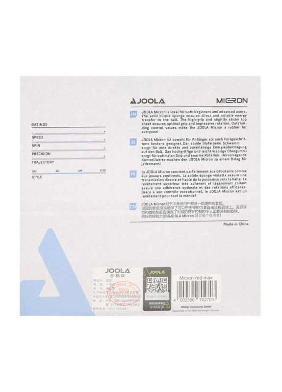 Накладка для ракетки Micron 2.0 Red (70269) Joola (346530985)