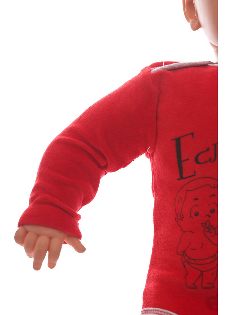 Боди с длинным рукавом для девочки красное велюр Мама MiniPapi 68 см (26728) BABYKROHA (297200622)