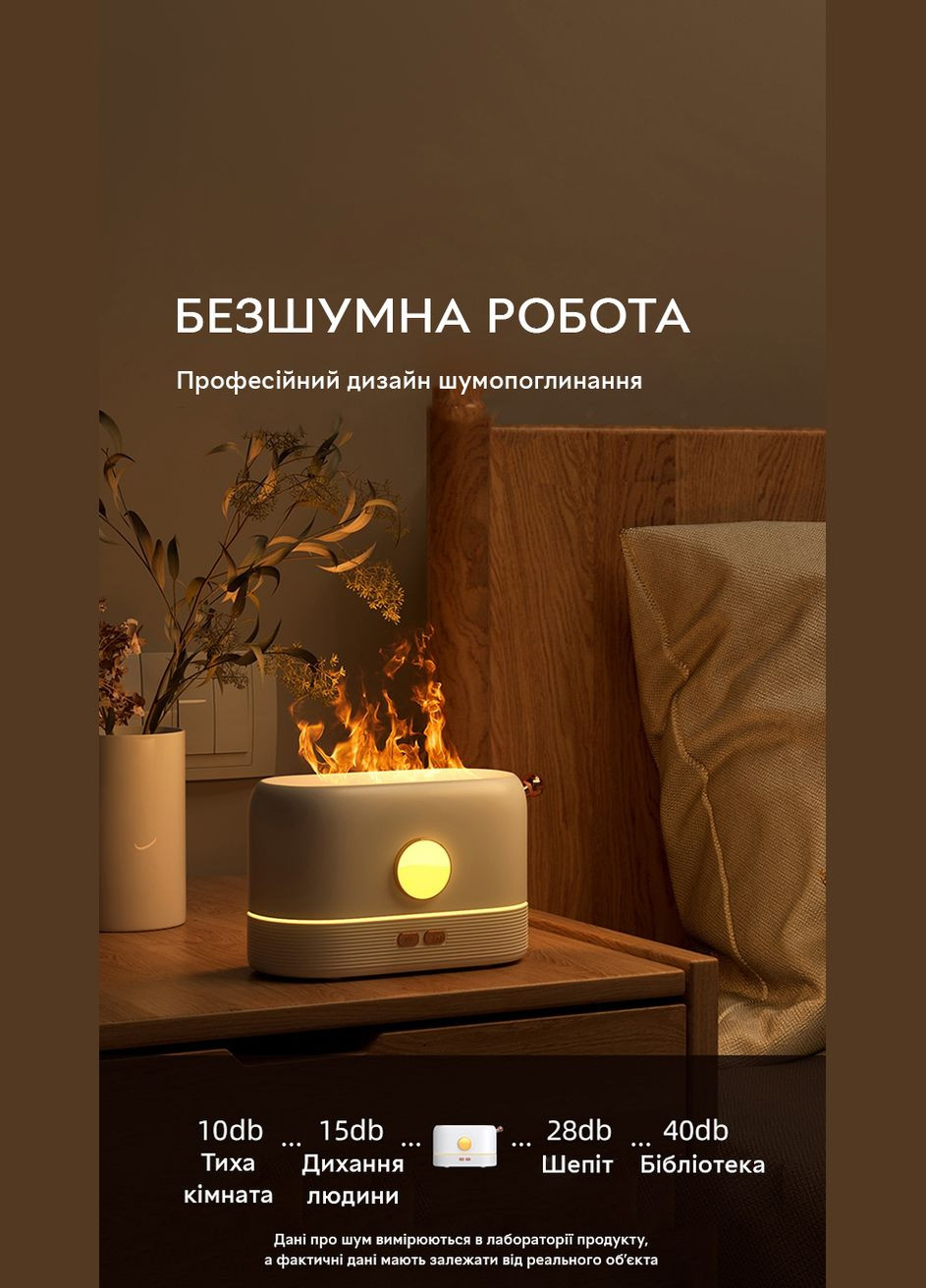 Увлажнитель воздуха, портативный аромадифузор с имитацией огня KC-026 200 мл, Green Kinscoter (322209463)