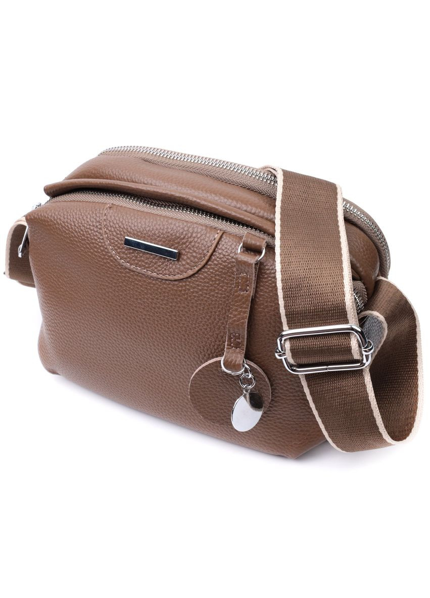 Сумка кроссбоди с широким ремнем через плечо женская с двумя отделениями из натуральной кожи 22596 Vintage (329195482)