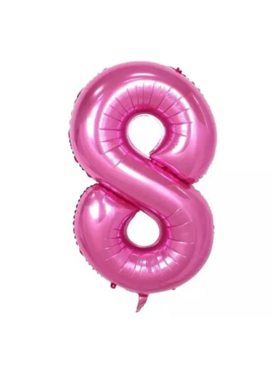 Кулька цифра 8 фольгована 32 дюйма рожевий Jannet кулька (333682319)