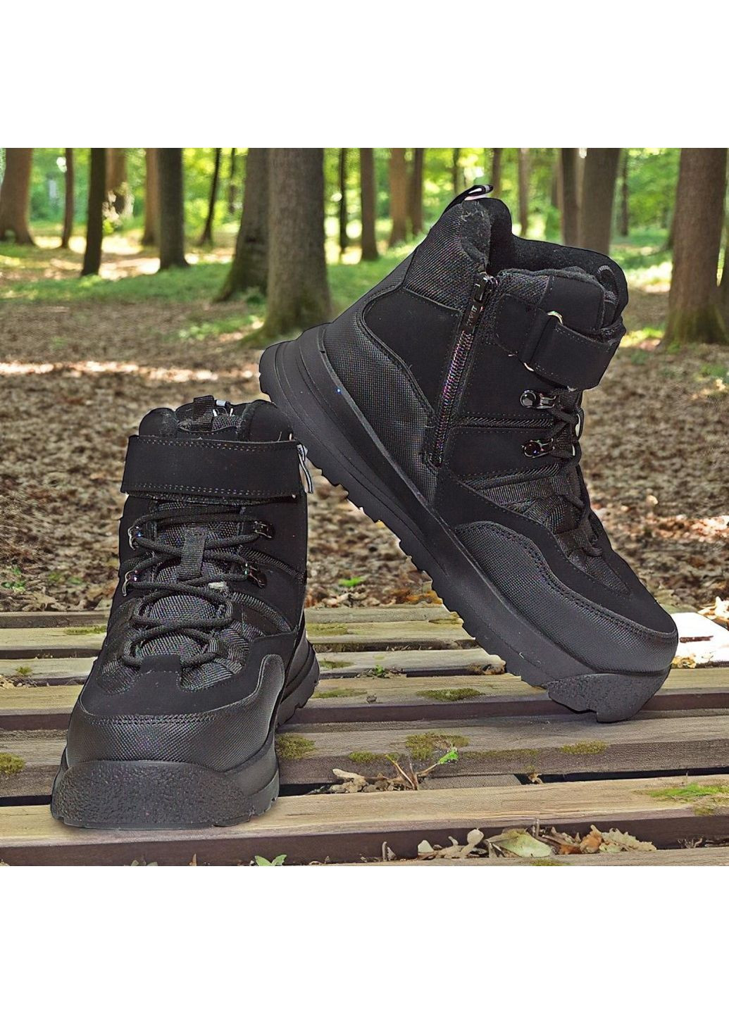 Черные спортивные, повседневные, кэжуал зимние подростковые зимние дутики на овчине для мальчика, термоботинки на овчине для мальчика, зимние ботинки для подростка Biki