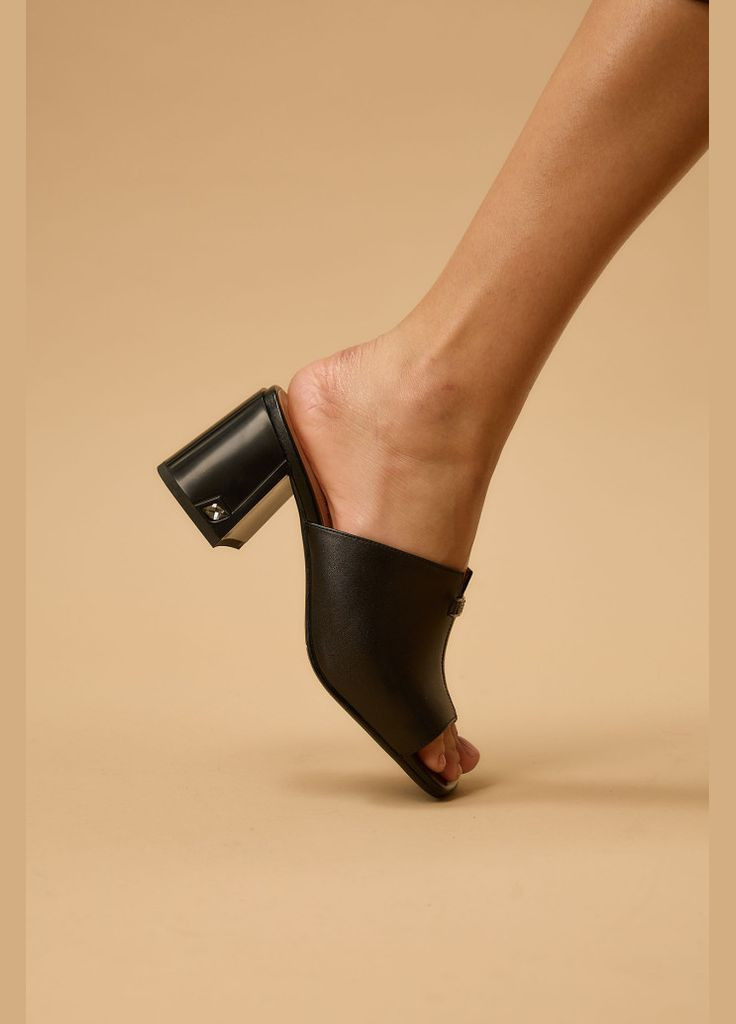 Черные сабо 182911 Lonza на среднем каблуке