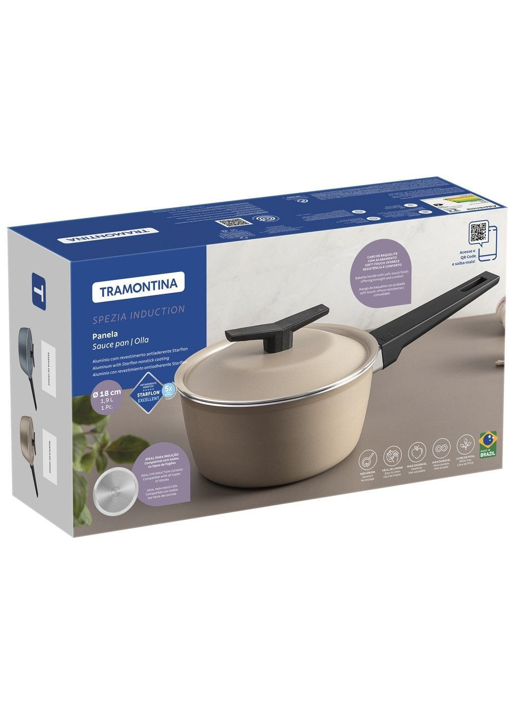 Ківш SPEZIA з кришкою 1,9л (діам 18см) BLUE (28373/118) Tramontina (365276485)